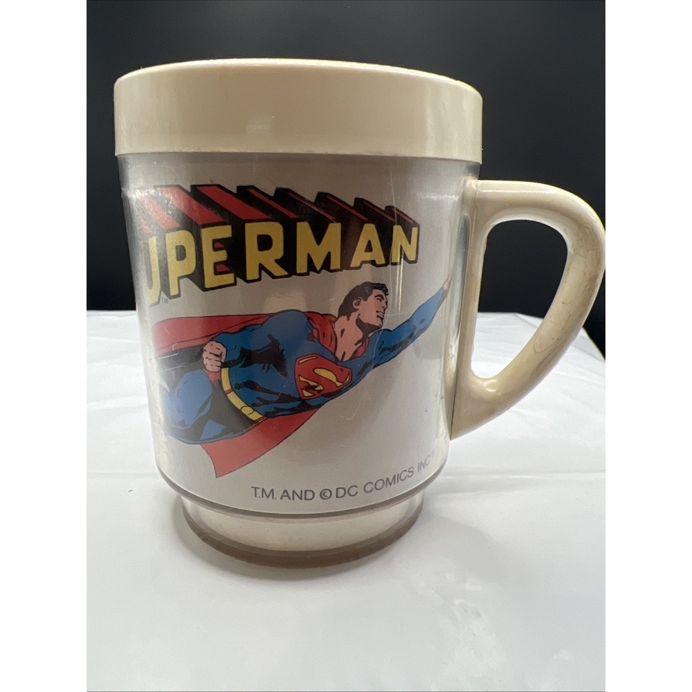 Vtg 1978 Dawn Passaic NJ DC Comics Superman Plastic Cup Mug Thermal Insulated